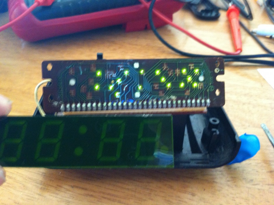 Unprotected LEDs internal to the segmented display