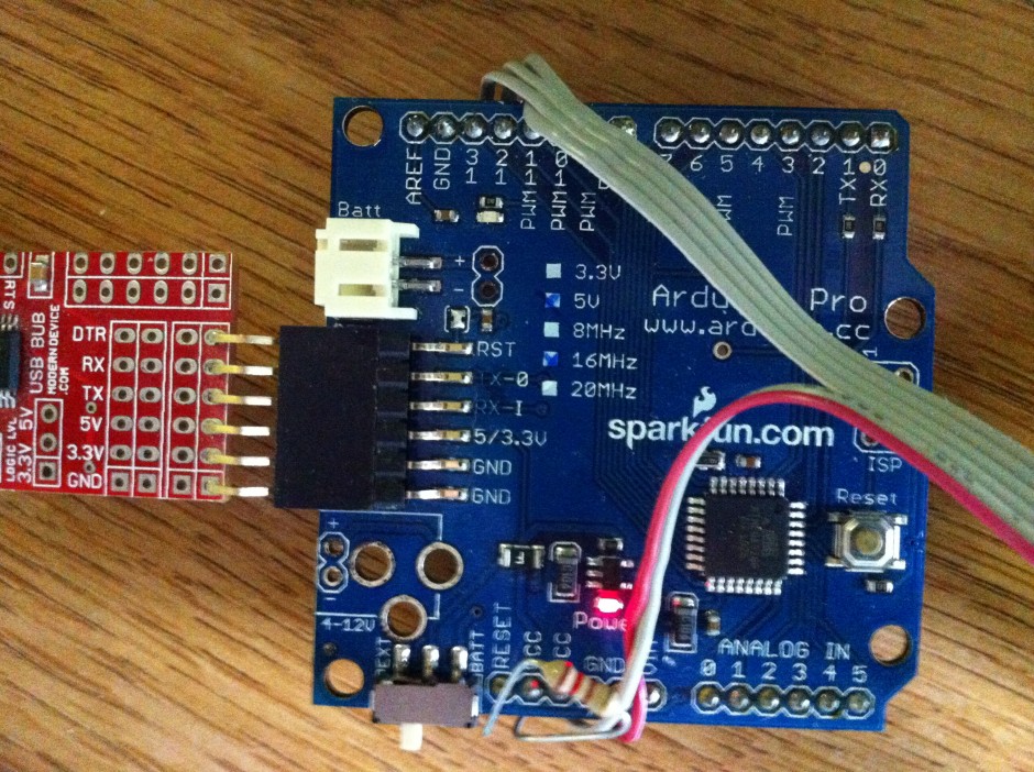 Arduino Pro used for programming ATMega328 over ISP